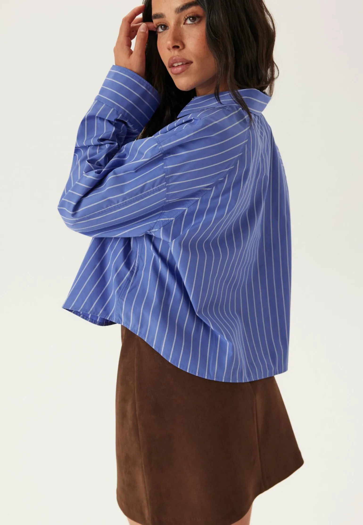 Yd Stripe Boxy Cropped Shirt