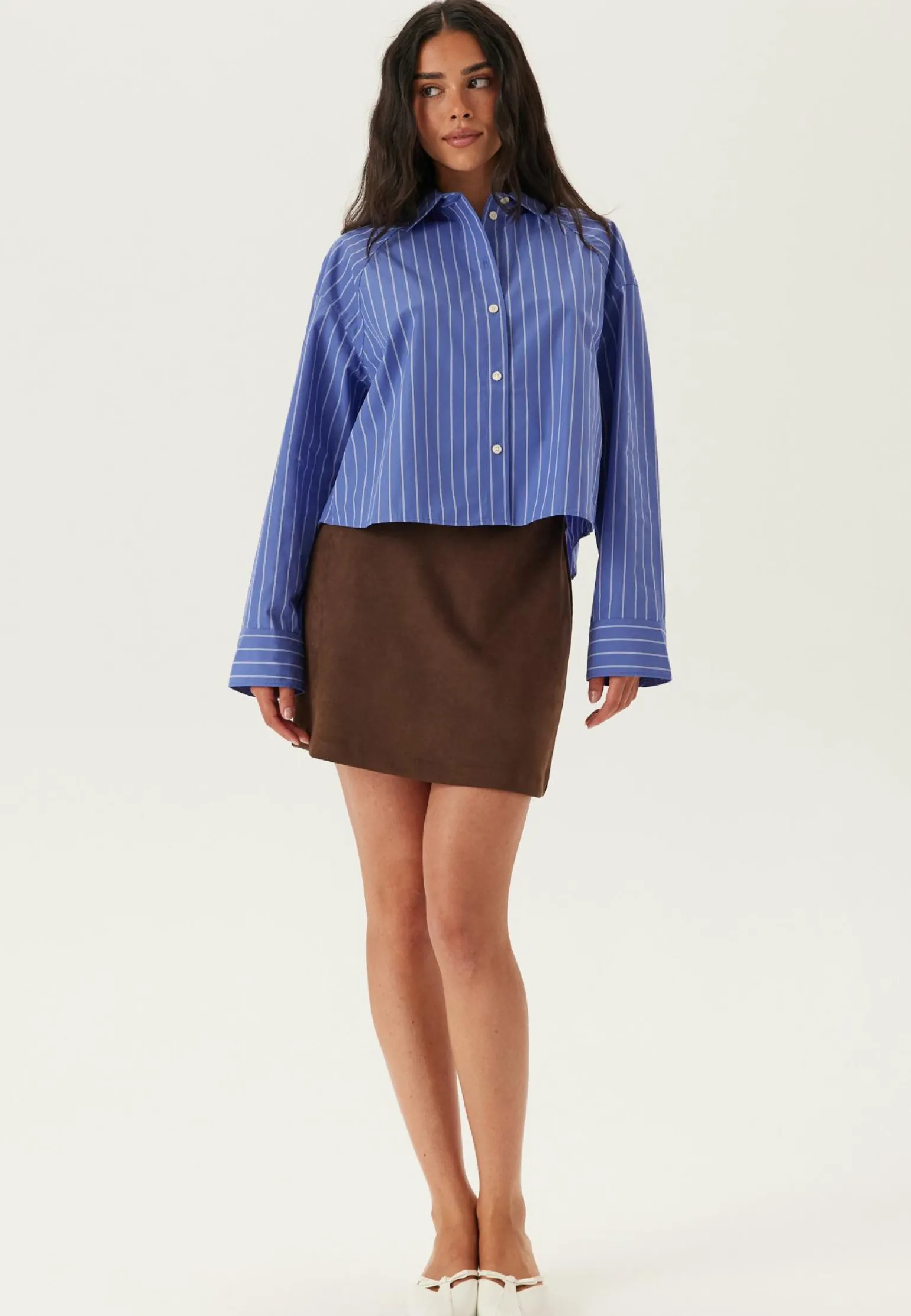 Yd Stripe Boxy Cropped Shirt